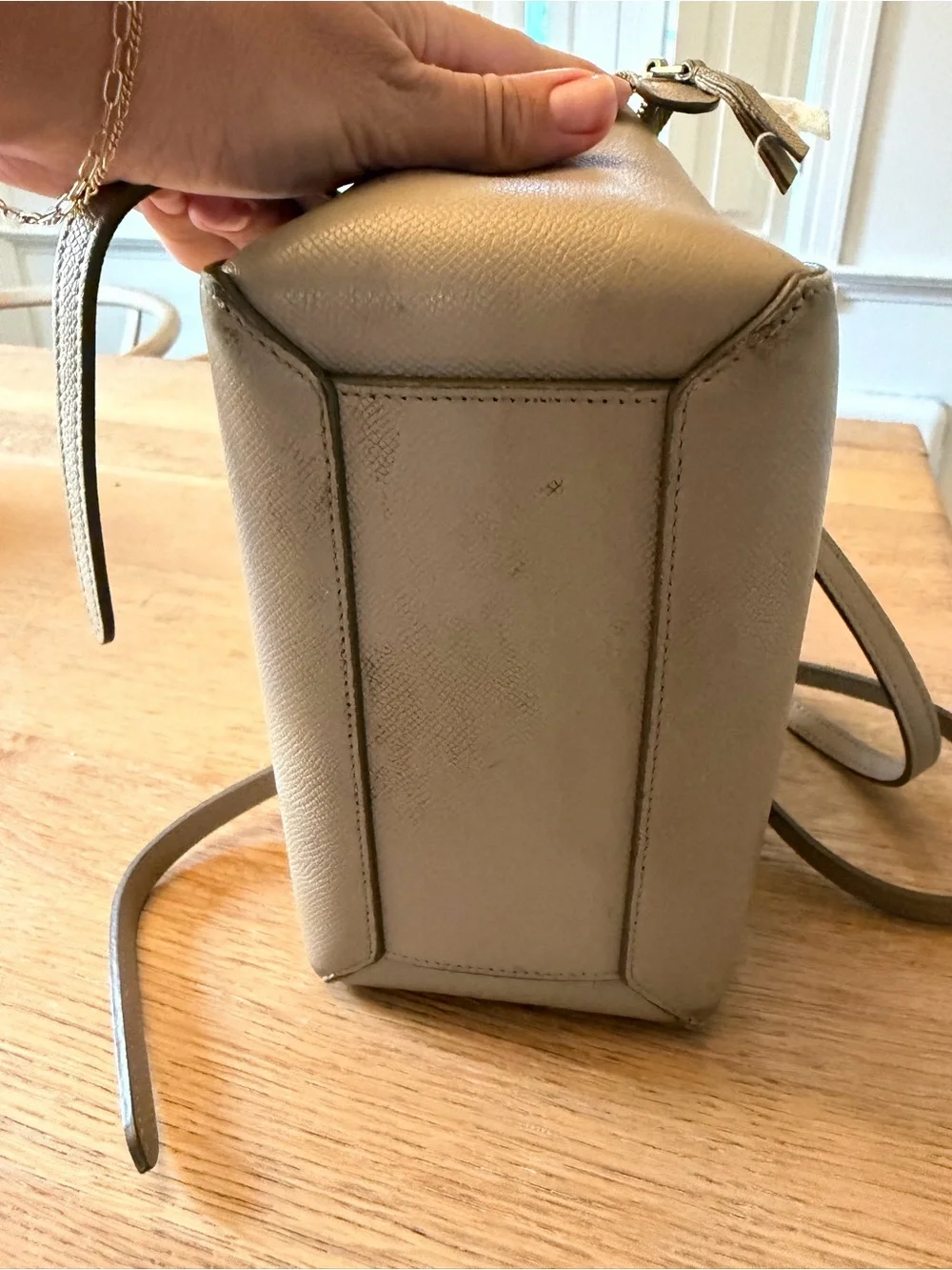 CELINE Taupe Brown Mini Nano Belt Satchel with Top Handle